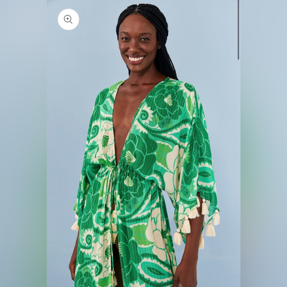 Anthropologie Farm Rio Tropical Groove Kimono Dress - Picture 4 of 9